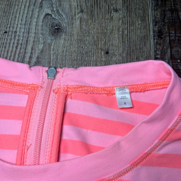 Lululemon Run: Warm Up Crew Ocean Stripe Bleached Coral / Pop Orange Size 4 - Picture 6 of 8